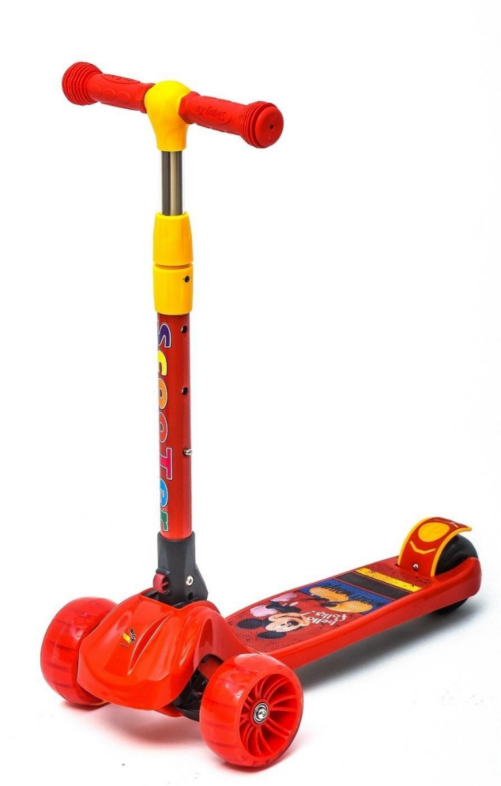 ΠΑΤΙΝΙ ΤΡΙΤΡΟΧΟ MICKEY MOUSE ΜΕ LED ΤΡΟΧΟΥΣ ΚΟΚΚΙΝΟ