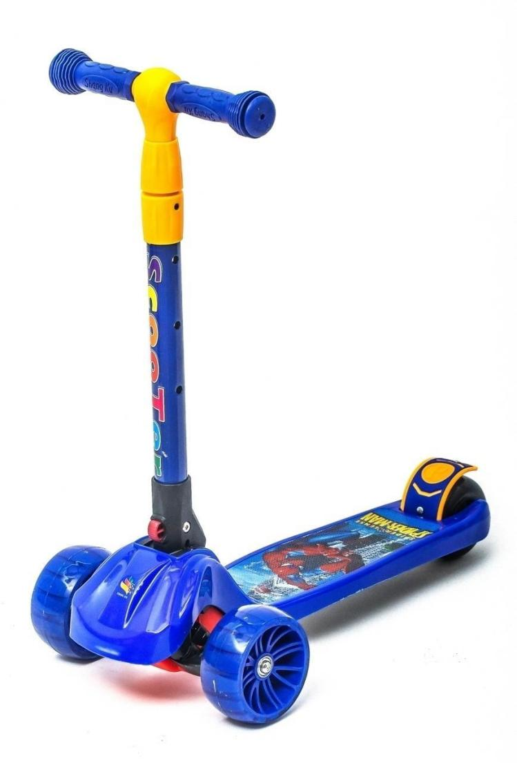 ΠΑΤΙΝΙ ΤΡΙΤΡΟΧΟ SPIDER-MAN ΜΕ LED ΤΡΟΧΟΥΣ ΜΠΛΕ